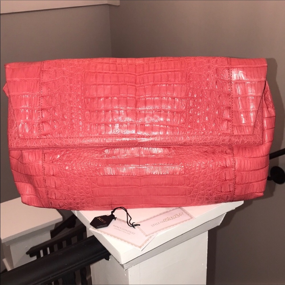 Nancy Gonzalez Large Crocodile Envelope Clutch